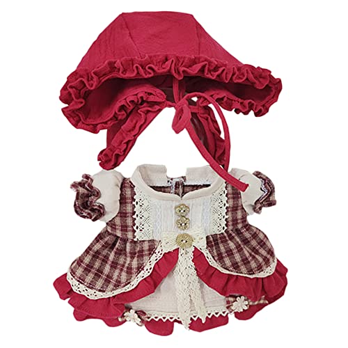 niannyyhouse 20 cm Plüsch-Puppen-Zubehör, kleines Rotkäppchen-Set, kurzes Umhangkleid, 20,3 cm Puppenkleidung von niannyyhouse