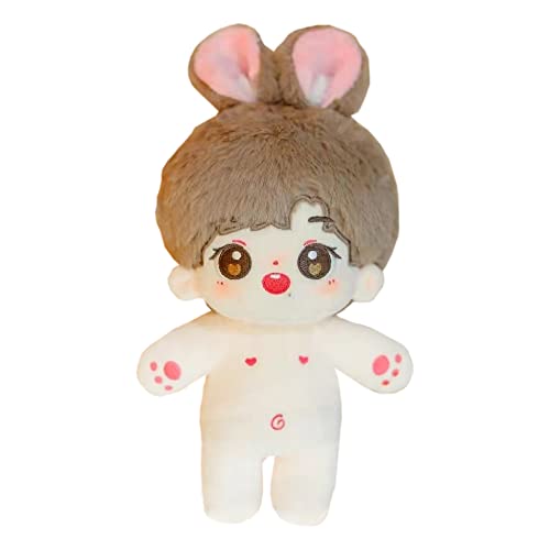 niannyyhouse 20 cm Plüschpuppe Kaninchenohren Junge humanoider gefüllter Körper ohne Attribut 20,3 cm Fett Körper tragbar Kleidung Verkleiden Geschenke (A-18-mit Skelett) von niannyyhouse