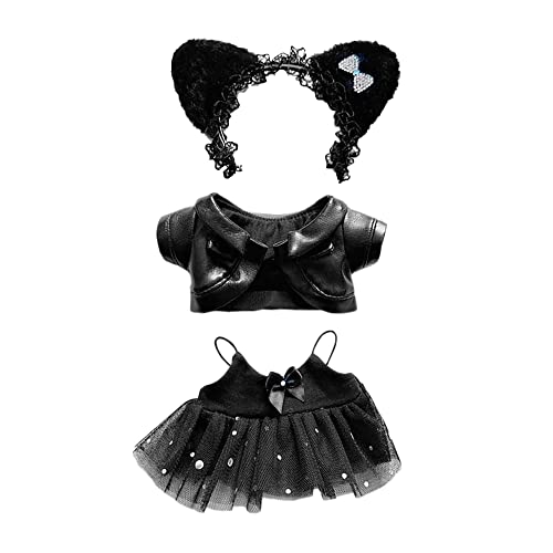 niannyyhouse 20 cm Plüschpuppen-Accessoires, schwarze Kopfbedeckung, Lederjacke, Riemen, Rock, 20,3 cm, Puppenkleidung, Verkleiden niannyyhouse 20 cm Plüschpuppen-Accessoires, schwarze Kopfbedeckung, Lederjacke, Riemen, Rock, 20,3 cm, Puppenkleidung, Verkleiden von niannyyhouse