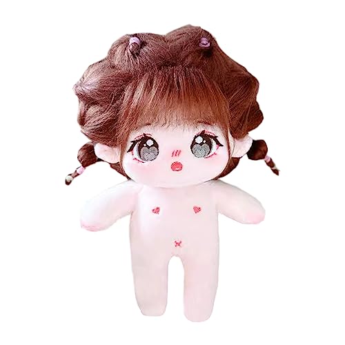 niannyyhouse 20 cm große Plüschpuppe, Karamell-Mädchen, humanoider Stoffkörper, kein Attribut, 20,3 cm, normaler Körper, tragbare Kleidung, Verkleidungsgeschenke (11 - ohne Skelett) von niannyyhouse