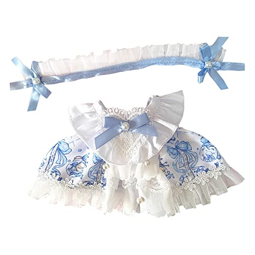 niannyyhouse 20 cm große Plüschpuppenkleidung, blaues Kleid, Kopfbedeckung, 20,3 cm, weiches gefülltes Plüschspielzeug, Zubehör zum Verkleiden niannyyhouse 20 cm große Plüschpuppenkleidung, blaues Kleid, Kopfbedeckung, 20,3 cm, weiches gefülltes Plüschspielzeug, Zubehör zum Verkleiden von niannyyhouse