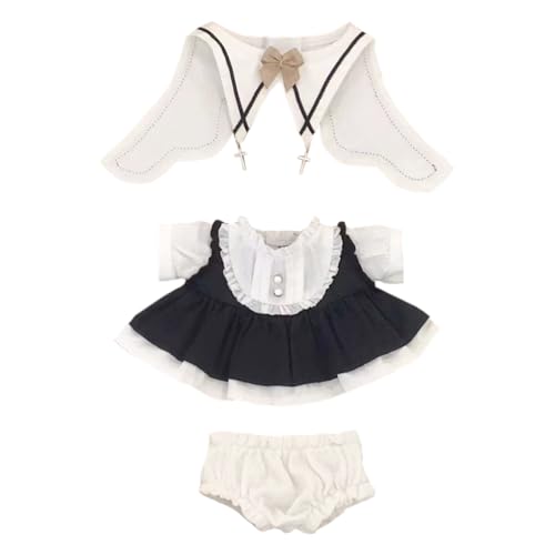 niannyyhouse 20 cm große Plüschpuppenkleidung, schwarzes Kleid, Schal, Unterhose, 20,3 cm Puppenzubehör niannyyhouse 20 cm große Plüschpuppenkleidung, schwarzes Kleid, Schal, Unterhose, 20,3 cm Puppenzubehör von niannyyhouse