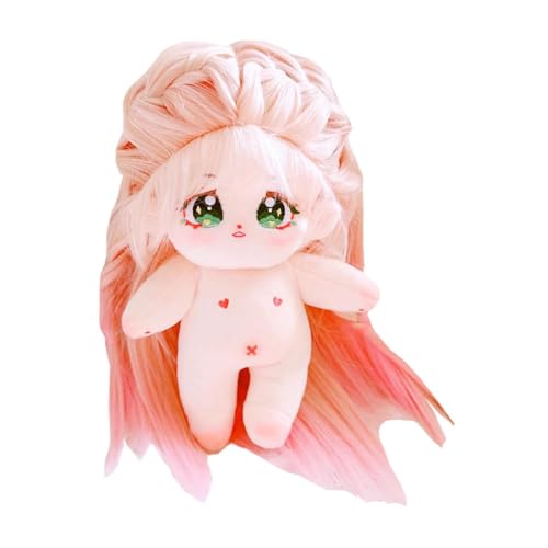 niannyyhouse 20cm Plüsch Puppe Gradient Farbe Gerade Haar Mädchen Humanoid Gefüllte Körper Tragbare Kleidung Dress Up Geschenke (1-mit Skelett) von niannyyhouse