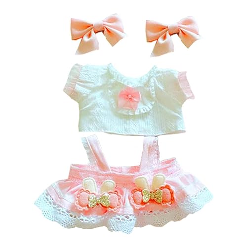 niannyyhouse 20 cm große Plüschpuppenkleidung, rosa Kopfbedeckung, Hemd, Rock, 20,3 cm, weiches gefülltes Plüschtier niannyyhouse 20 cm große Plüschpuppenkleidung, rosa Kopfbedeckung, Hemd, Rock, 20,3 cm, weiches gefülltes Plüschtier von niannyyhouse