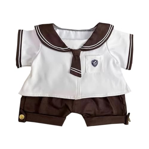 niannyyhouse 40 cm Plüschpuppe Seemann Kleidung Hemden Hosen Navy Anzüge Sitzen Puppen Dress Up Zubehör (braun) von niannyyhouse