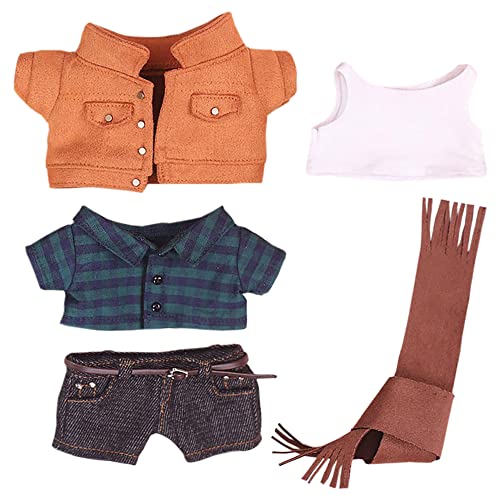 niannyyhouse Braune Jacke, Schal, kariert, Hemd, Weste, Jeans, 20 cm, Plüschpuppenkleidung niannyyhouse Braune Jacke, Schal, kariert, Hemd, Weste, Jeans, 20 cm, Plüschpuppenkleidung von niannyyhouse