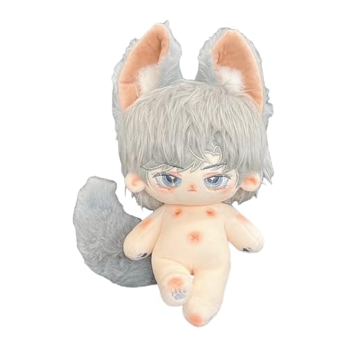 niannyyhouse Hasenohren Junge gefüllter Körperschwanz, 20 cm, Plüschpuppe, tragbare Kleidung (9 mit Skelett) von niannyyhouse