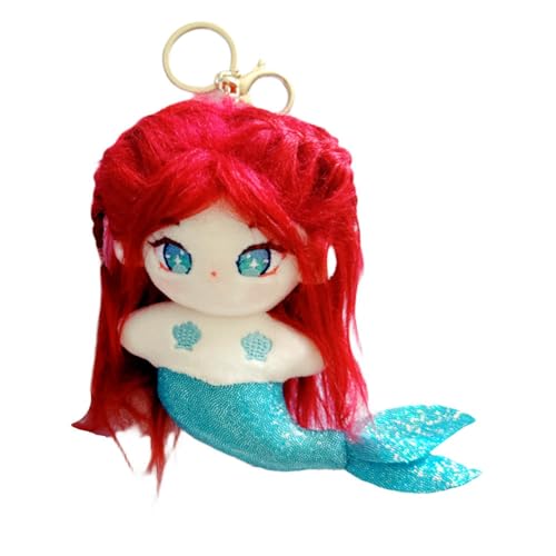 niannyyhouse Meerjungfrau Plüsch Puppe Anhänger Attributeless Weiche Gefüllte Plüschtier Dress Up (Rot) von niannyyhouse