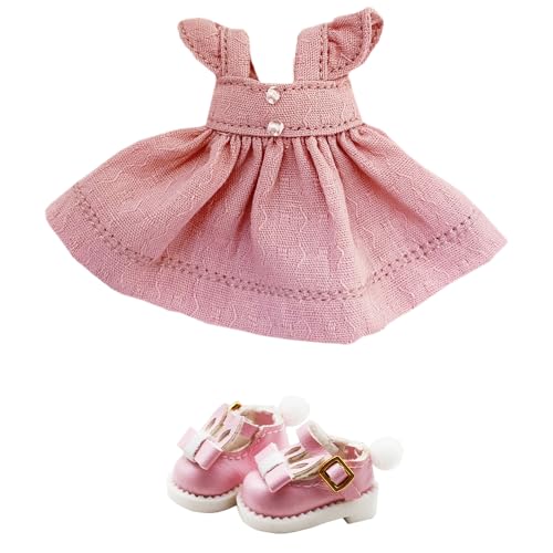 niannyyhouse OB11 1/12 BJD Doll Clothes Dress Bunny Shoes 10.9 cm Action Figures Doll Dressup (Pink) von niannyyhouse