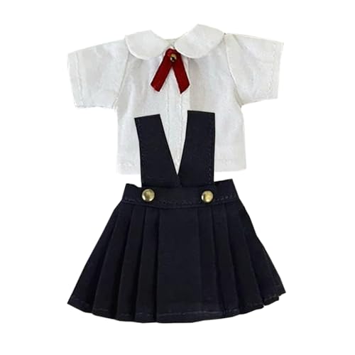 niannyyhouse OB11 Doll Clothes White Shirt JK Uniform Skirt 1/12 Scale 10.9 cm Action Figure Outfit (Black) von niannyyhouse