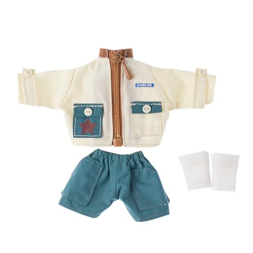niannyyhouse OB11 Puppenkleidung 1/12 Scale Jacke Shorts Beinstulpen Actionfigur Outfit (Beige) von niannyyhouse
