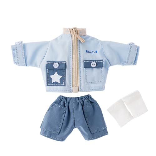 niannyyhouse OB11 Puppenkleidung 1/12 Scale Jacke Shorts Beinstulpen Actionfigur Outfit (Blau) von niannyyhouse