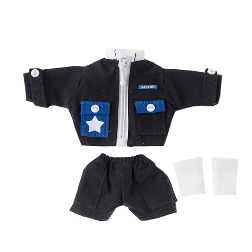 niannyyhouse OB11 Puppenkleidung 1/12 Scale Jacke Shorts Beinstulpen Actionfigur Outfit (Schwarz) von niannyyhouse