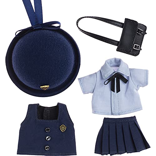 niannyyhouse Ob11 Kindergartenuniform Anzugmütze Weste Hemd Rock Rucksack 1/12 BJD Puppe 4.3" (11cm) Body Clothes (Mädchen-Blau) von niannyyhouse