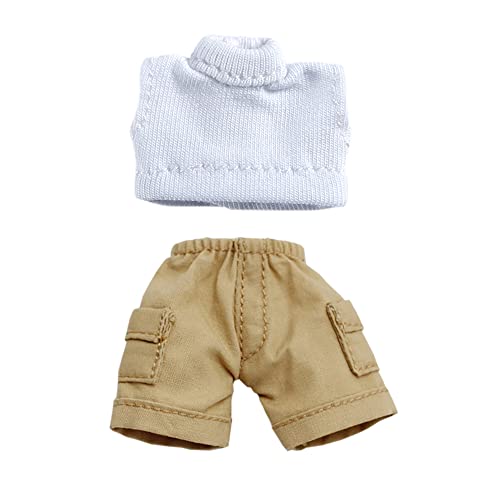 niannyyhouse OB11 Kleidung Verkleiden Einfarbig Kurze Weste Tasche Cargo Denim Shorts 1/12 BJD OB11 Puppe 4,3 Zoll (11 cm) Körperfigur Zubehör (kurz, Khaki) von niannyyhouse