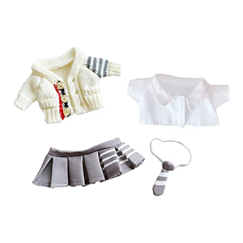 niannyyhouse Plüsch-Puppe, Kleidung, Pullover, 20 cm, Weiß von niannyyhouse