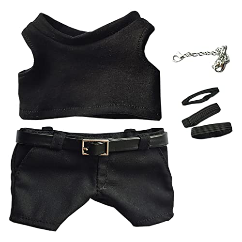 niannyyhouse 20 cm große Plüschpuppenkleidung, schwarze Weste, Hose, Gürtel, Zubehör niannyyhouse 20 cm große Plüschpuppenkleidung, schwarze Weste, Hose, Gürtel, Zubehör von niannyyhouse