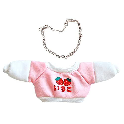 niannyyhouse 20 cm große Plüschpuppenkleidung, lose Langarm-Sweatshirt, Zubehör, Kpop Doll Dressup (Rosa) von niannyyhouse