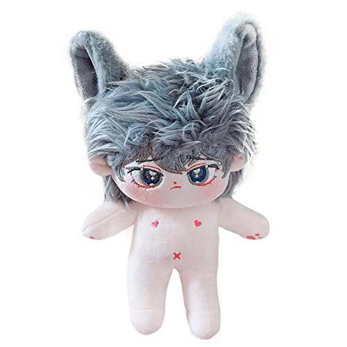 niannyyhouse Plüschpuppe, 20 cm, Grau, humanoid, gefüllt, Körperohren, kein Attribut, normaler Körper, tragbar, Kleidung (mit Skelett) von niannyyhouse