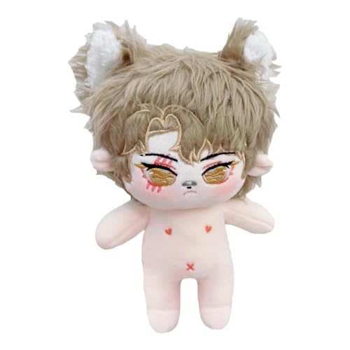 niannyyhouse Plüschpuppe, 20 cm, rot, bunt, braunes Haar, Junge, , humanoid, Stoffkörper, kein Attribut, tragbare Kleidung (3 - ohne Skelett) von niannyyhouse