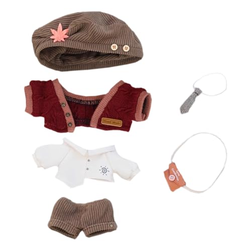 niannyyhouse Plüschpuppe, Kleidung, Hut, Pullover, Hemd, Krawatte, Hose, Rucksack, Postbote, Anzug, Puppe, Dressup (10 cm) von niannyyhouse