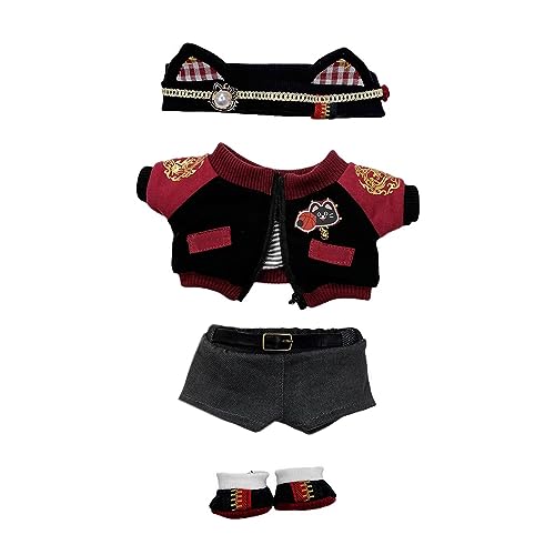 niannyyhouse Plüschpuppe, Kleidung, Kopfbedeckung, Mantel, Hose, Schuhe, rote Flamme, weiches Plüschtier, 15 cm, 15 cm niannyyhouse Plüschpuppe, Kleidung, Kopfbedeckung, Mantel, Hose, Schuhe, rote Flamme, weiches Plüschtier, 15 cm, 15 cm von niannyyhouse