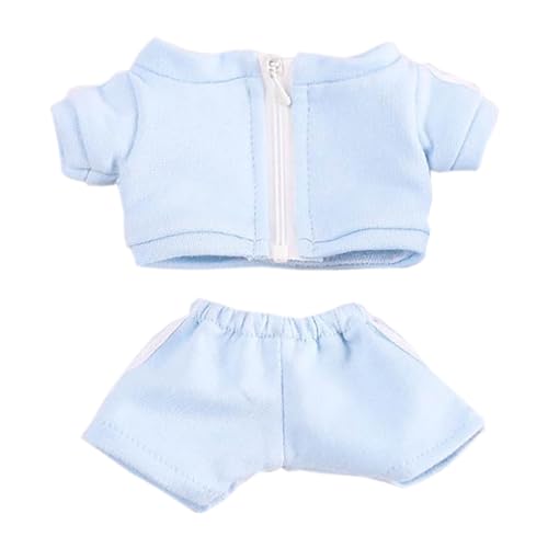 niannyyhouse Plüschpuppenkleidung, einfarbig, Mantel, Hose, Sportbekleidung, Outfit, Puppenzubehör, 10 cm, 15 cm, Hellblau, 10 cm niannyyhouse Plüschpuppenkleidung, einfarbig, Mantel, Hose, Sportbekleidung, Outfit, Puppenzubehör, 10 cm, 15 cm, Hellblau, 10 cm von niannyyhouse
