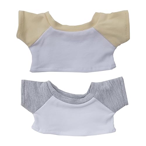 niannyyhouse Plüschpuppenkleidung, farbblockierendes T-Shirt, Unterhemd, weich, gefüllt, 10 cm, 15 cm, 20 cm (A3, 10 cm) von niannyyhouse
