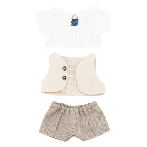 niannyyhouse Puppenkleider-Set mit Hemd, Weste und Hose für 17 cm und 15 cm gefüllte Puppen, Verkleidungszubehör (Blau) von niannyyhouse