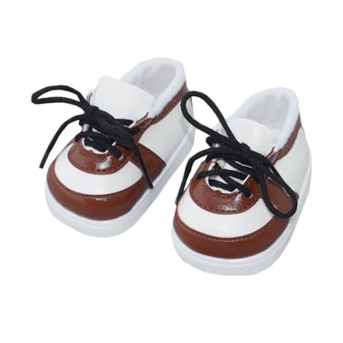 niannyyhouse Puppenschuhe, 38 cm bis 39,9 cm, Stoffpuppen-Verkleidungszubehör (Braun-1) von niannyyhouse