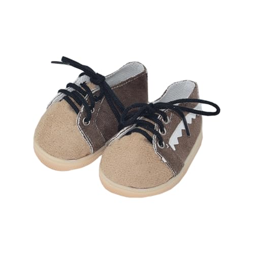 niannyyhouse Puppenschuhe, 38 cm bis 39,9 cm, Stoffpuppen-Verkleidungszubehör (Braun-2) von niannyyhouse
