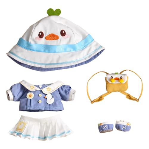 niannyyhouse Stuffed Doll School Uniform Clothes Set 5-teilig für 20.3 cm Plüschpuppen 20cm (Blau-1) von niannyyhouse