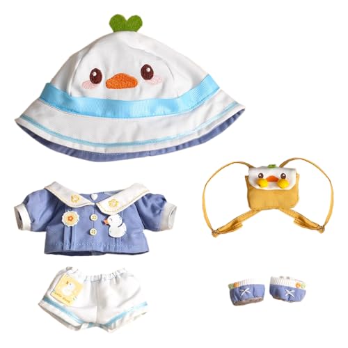 niannyyhouse Stuffed Doll School Uniform Clothes Set 5-teilig für 20.3 cm Plüschpuppen 20cm (Blau-2) von niannyyhouse