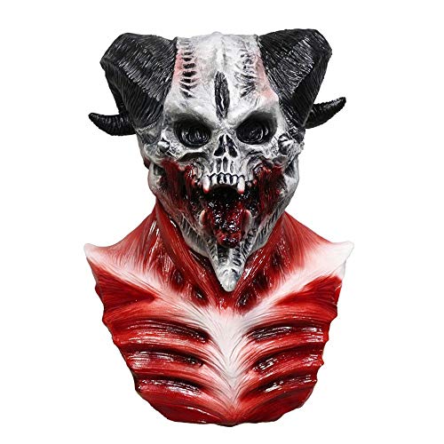 Ram Ziegenmaske, realistische Maske für Erwachsene, gruselig, böse, Latexmaske, Verkleidung, Zombie, hohe Details, Latex, Horror-Maske, Halloween-Party-Kostüm von nice--buy