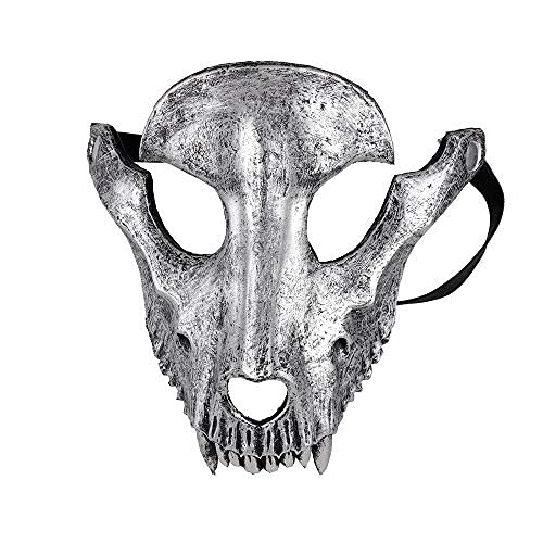 Schaf Knochen Schädel Maske Gruselmaske Cosplay Dekorative Halbmaske Tier Erwachsene Kostüm Monster Raptor Kopf, schwarz, Medium von nice--buy