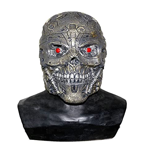 nice--buy T800 Terminator Maske Roboter Krieger Latex Horror Maske Halloween Party Kostüm High Details Gruselige Gesichtsmasken, Mehrfarbig von nice--buy