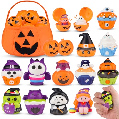 Halloween Mitgebsel - Mochi Squishy Set 24 Stück als Gastgeschenke für Kinder, Pinata Füllung Kindergeburtstag, Halloween Give Aways für Goodie Bags Halloween Mitgebsel - Mochi Squishy Set 24 Stück als Gastgeschenke für Kinder, Pinata Füllung Kindergeburtstag, Halloween Give Aways für Goodie Bags von nicknack