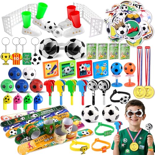 nicknack Fußball Party Mitgebsel Kindergeburstag, 102 Stück Fussball Geburtstag Give Away Spielzeug, Mitgebsel Kindergeburtstag Fussball Geschenk für Kindergeburtstage von nicknack