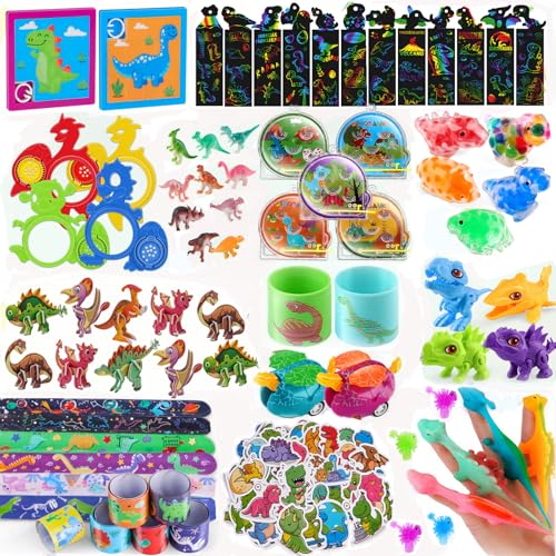 nicknack Mitgebsel Kindergeburtstag Dino Party Set 125Stück, Give Aways Gastgeschenke Mitbringsel für Kinder - Pinata Füllung Geschenktütenfüller,Kindergeburtstag Mitgebsel für Jungen und Mädchen von nicknack