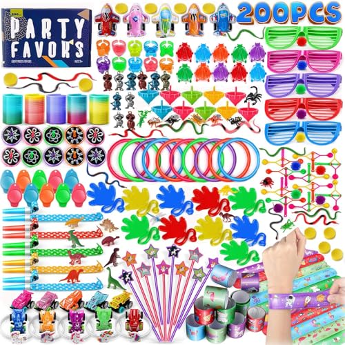 nicknack 200pcs Partyfüller für Kinder Geburtstagsgeschenke Klassenzimmergeschenkprämien Sortiertes Partyspielzeug Glücksspiel -Dip -Preise für Jungen Mädchen von nicknack