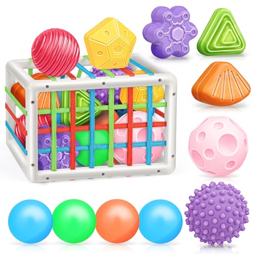 nicknack Montessori Baby Spielzeug für 1 Jahr alte, Baby Sensorische Spielzeuge 6-12 Monate, 11 Stück Sortier & Stapelspielzeug Geschenke für Kleinkinder 18 Monate+ von nicknack