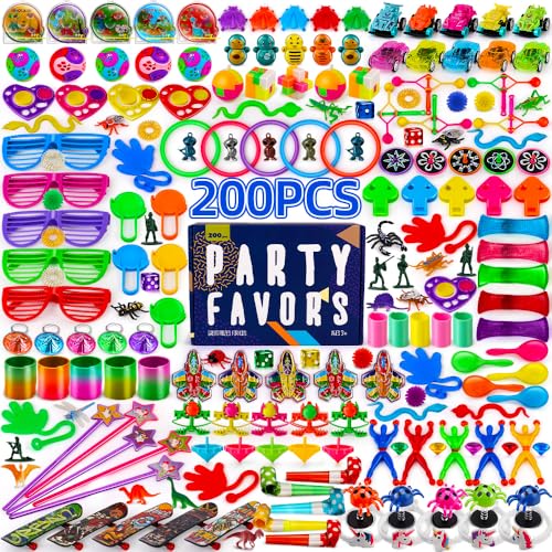 nicknack Party Kindergeburtstag Gastgeschenke Mitgebsel Set, 200 Stück Kleine Goodies Pinata Geburtstag Spiele Spielzeug Give Aways Partygeschenk-Packs mit mehreren Elementen für Kinder von nicknack