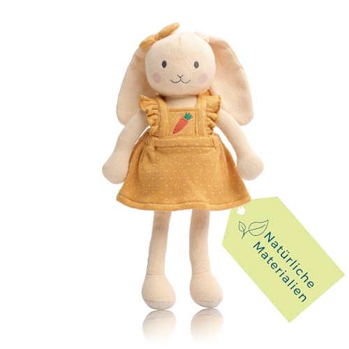 nidito Hase Kuscheltier Baby, Kuscheltier Hase groß, 40 cm, Bio-Baumwolle, Oeko, Baby Kuscheltier XXL, Kuscheltier Baby Mädchen, Schlenker Kuscheltier, Gestrickte Kuscheltiere, Baby Kuscheltier von nidito