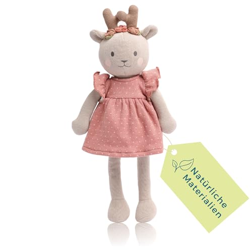 Nidito REH-Kuscheltier Groß - 40 cm Bio-Baumwolle, Oeko, Baby XXL, Mädchen, Schlenker, Stoffpuppe - Ab 0 Monate von nidito