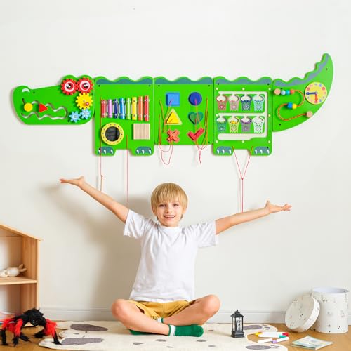 Sensorisches Krokodilspielzeug, Aktivitätswandpaneele, beschäftigtes Montessori-Lernbrett für Kleinkinder ab 18 m+, Aktivitätswanne, sensorische Wand, Lernspielzeug Sensorisches Krokodilspielzeug, Aktivitätswandpaneele, beschäftigtes Montessori-Lernbrett für Kleinkinder ab 18 m+, Aktivitätswanne, sensorische Wand, Lernspielzeug von nigwet