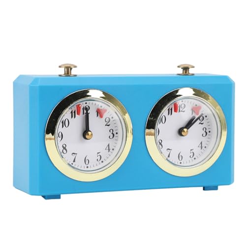 Analog Schachkakt -Timer Mechanische Wind -up Vintage -Design tragbar leicht zu lesen Zifferblätter ideal für Schachwettbewerbe und Heimnutzung ABS Eisenkonstruktion (Hellblau) von nikusaz