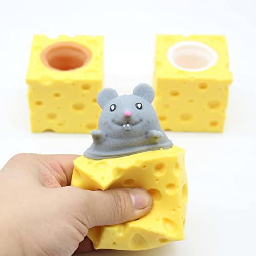 Squish-Käse-Mäuse-Spielzeug-Set, 1-teilig, zum Stressabbau, Quetsch-Käse-Mäuse-Spielzeug, perfekt für Angstzustände, sensorische, lustige Spiele, Kinder und Erwachsene von nikusaz