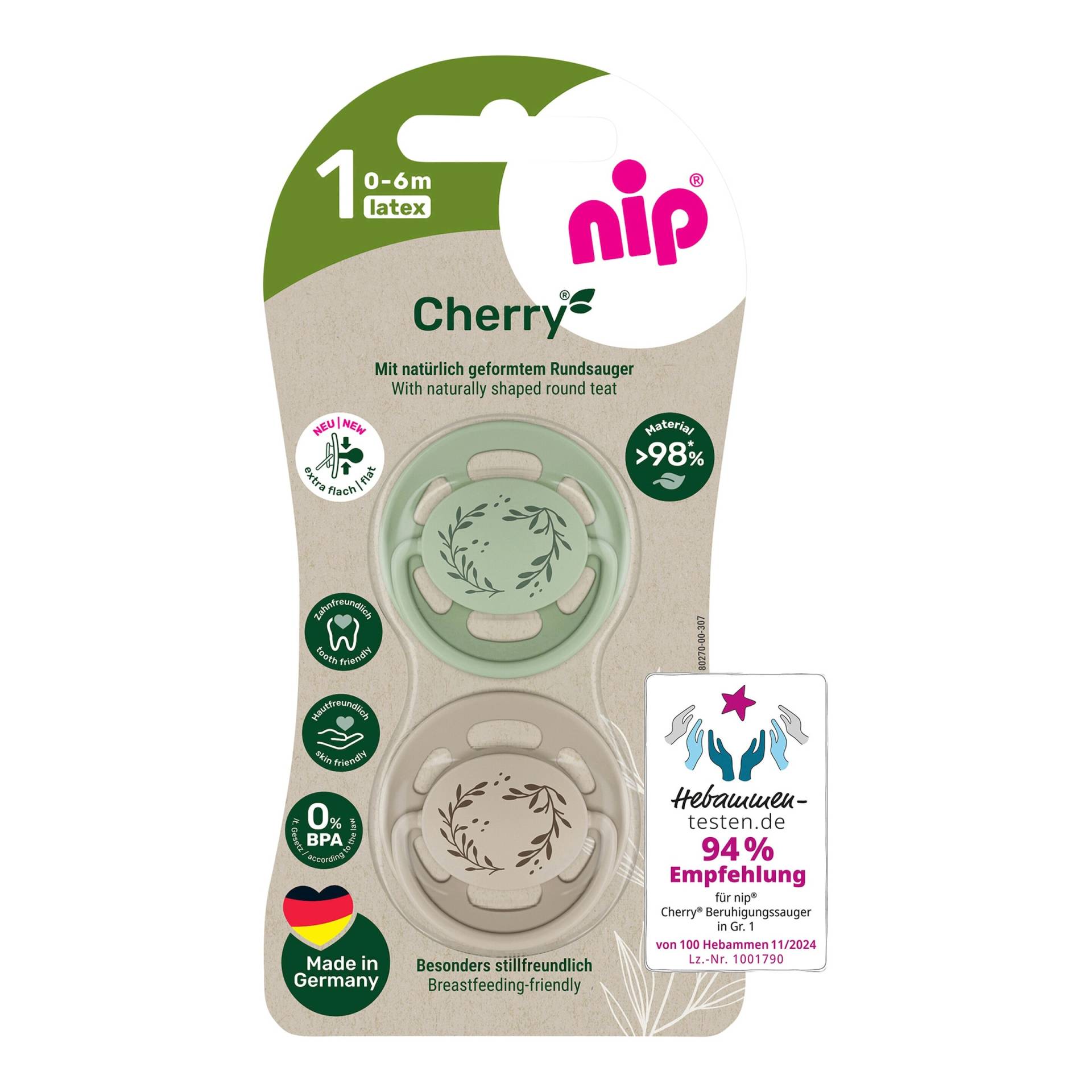 Nip 2er-Pack Schnuller Cherry, Größe 1 Nip 2er-Pack Schnuller Cherry, Größe 1 von nip