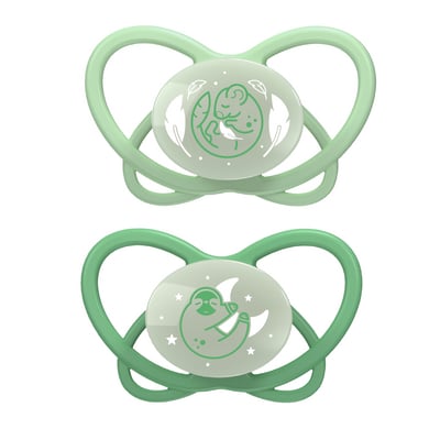 nip® Nachtschnuller My Butterfly Night Green, Größe 2 (5-18 Monate), Silikon Grün von Nip
