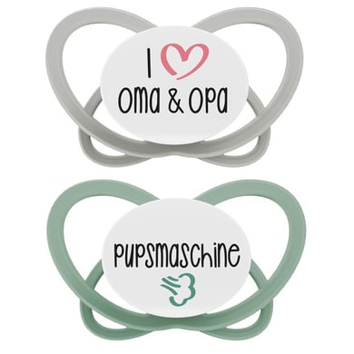 nip® Schnuller My Butterfly Green Special Edition, Größe 1 (0-6 Monate), Oma & Opa / Pupsmaschine von Nip